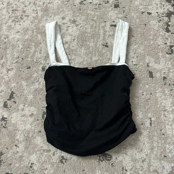 Free People Two-Tone Crop Tank Top Size Large - Picture 4 of 6